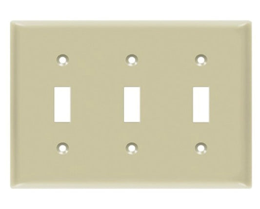 Enerlites Mid-Size 3-Gang Toggle Wall Plate Ivory 8813M-I