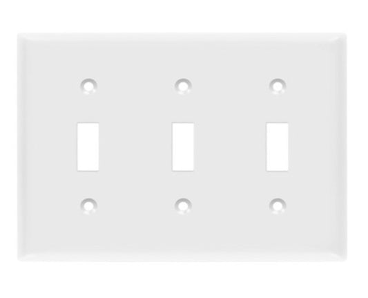 Enerlites Mid-Size 3-Gang Toggle Wall Plate White 8813M-W