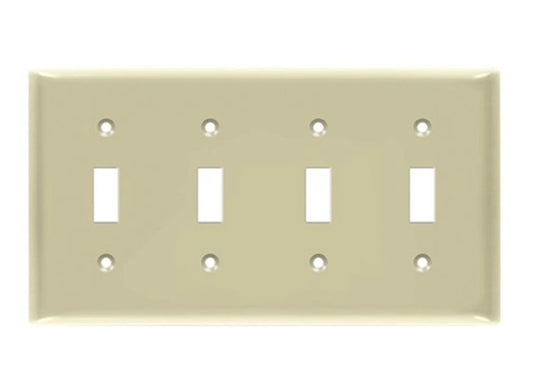Enerlites Standard 4-Gang Toggle Wall Plate Ivory 8814-I