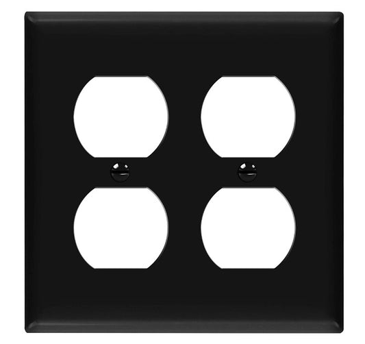 Enerlites Mid-Size 2-Gang Duplex Wall Plate Black 8822M-BK