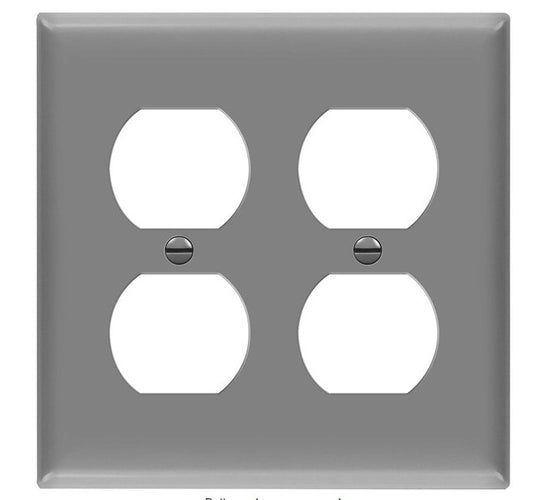Enerlites Mid-Size 2-Gang Duplex Wall Plate Gy 8822M-GY