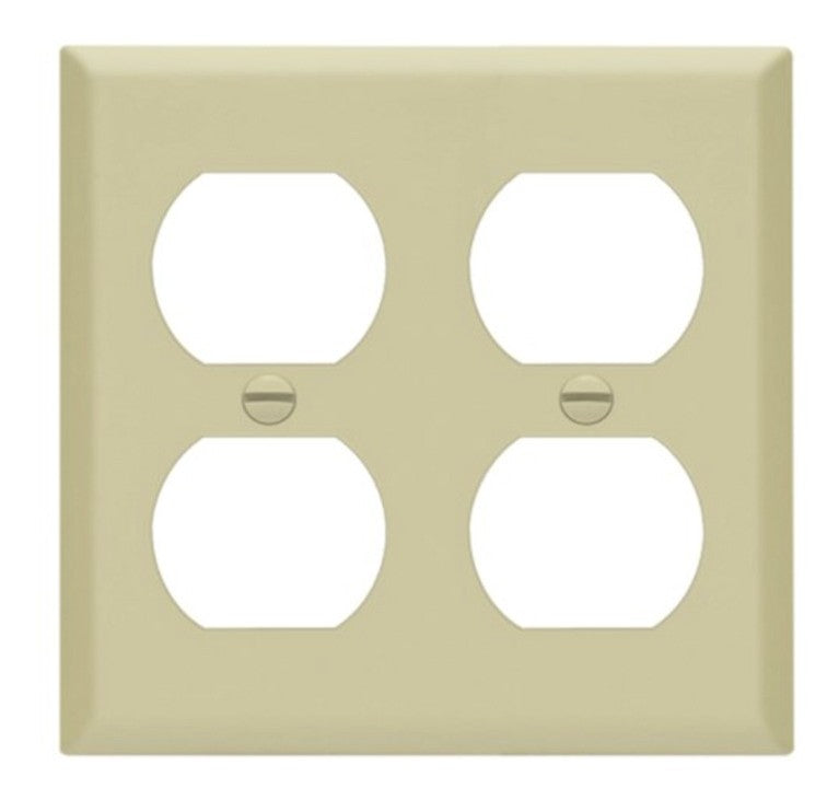 Enerlites Mid-Size 2-Gang Duplex Wall Plate Ivory 8822M-I