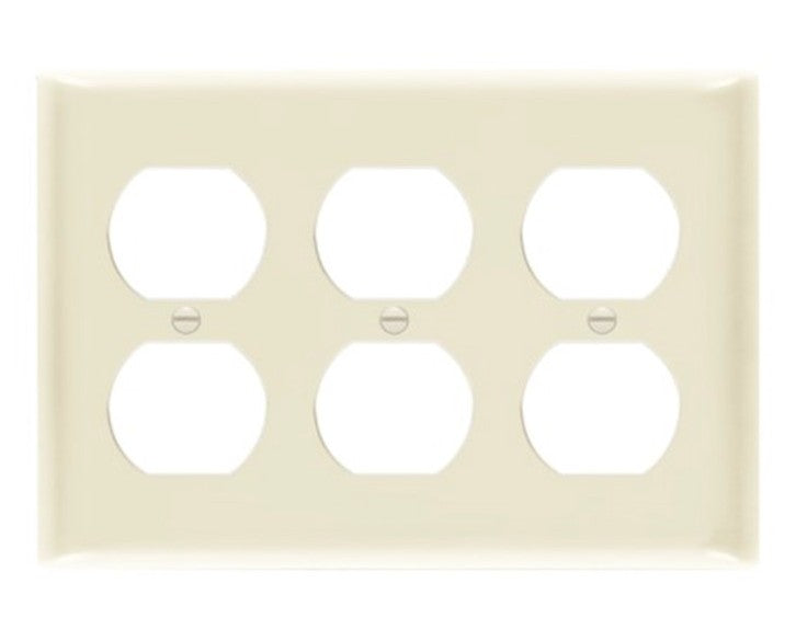 Enerlites Standard 3-Gang Duplex Wall Plate Light Almond 8823-LA