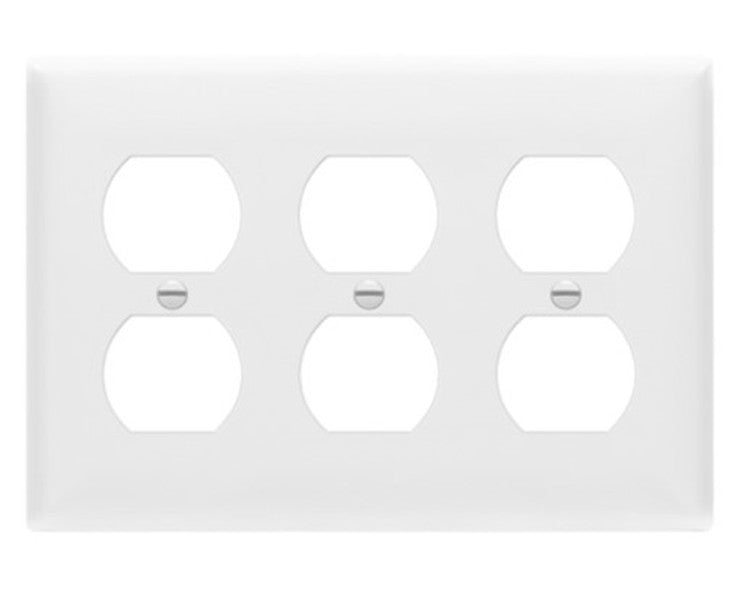 Enerlites Standard 3-Gang Duplex Wall Plate White 8823-W