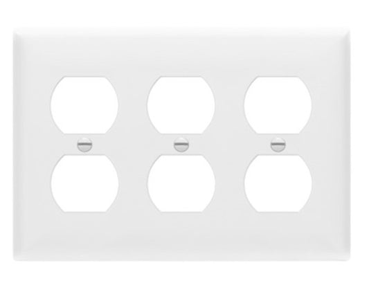 Enerlites Standard 3-Gang Duplex Wall Plate White 8823-W
