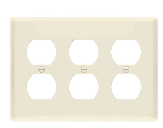 Enerlites Mid-Size 3-Gang Duplex Wall Plate Light Almond 8823M-LA