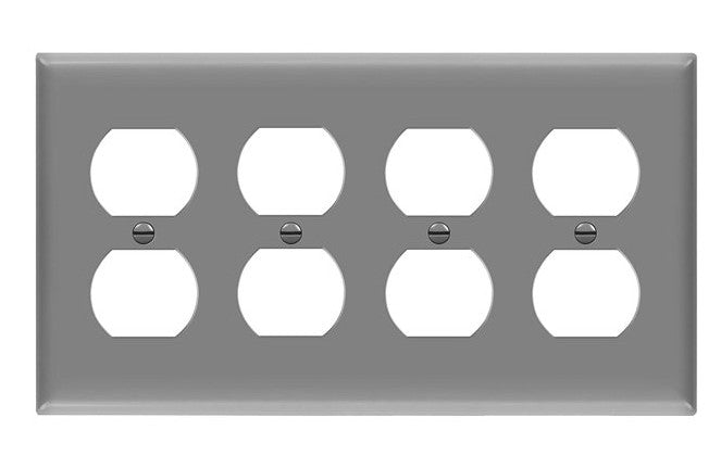 Enerlites Mid-Size 4-Gang Duplex Wall Plate Gy 8824M-GY