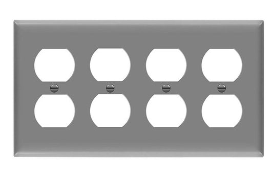 Enerlites Mid-Size 4-Gang Duplex Wall Plate Gy 8824M-GY