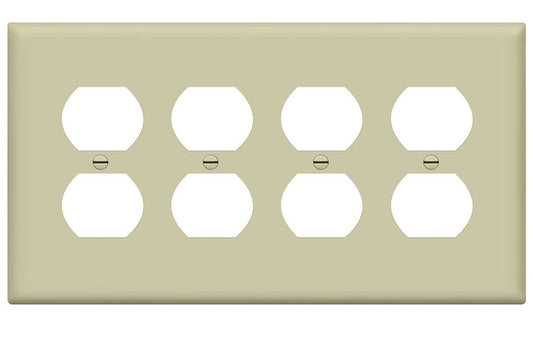 Enerlites Mid-Size 4-Gang Duplex Wall Plate Ivory 8824M-I