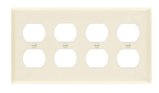 Enerlites Mid-Size 4-Gang Duplex Wall Plate Light Almond 8824M-LA