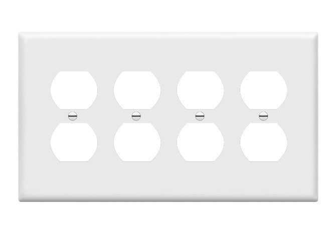 Enerlites Mid-Size 4-Gang Duplex Wall Plate White 8824M-W