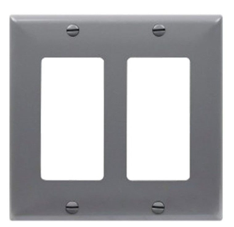 Enerlites Standard 2-Gang Decorator/GFCI Wall Plate Gy 8832-GY