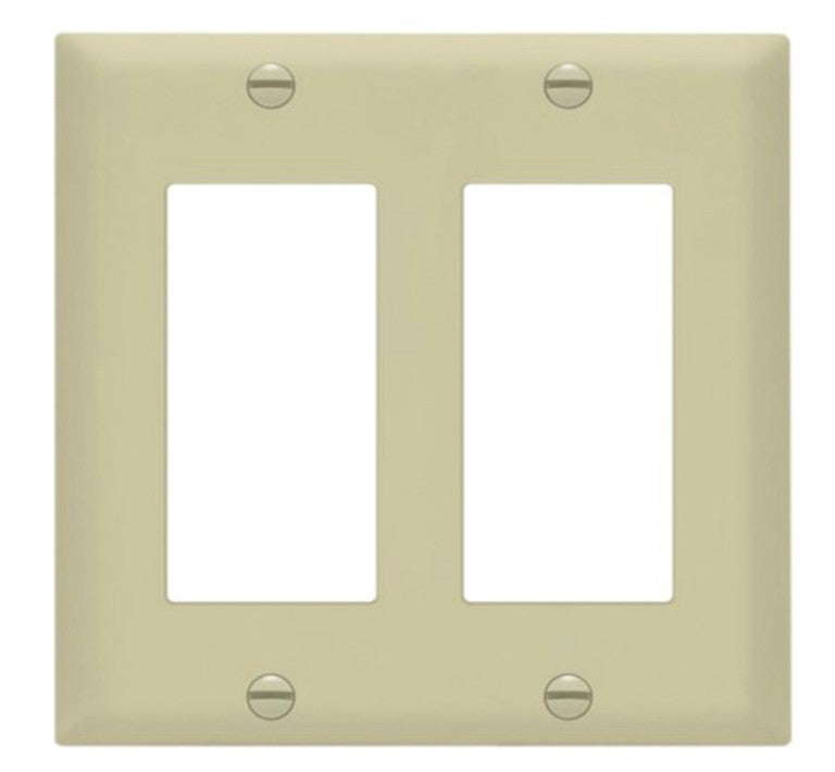 Enerlites Standard 2-Gang Decorator/GFCI Wall Plate Ivory 8832-I