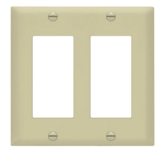Enerlites Standard 2-Gang Decorator/GFCI Wall Plate Ivory 8832-I
