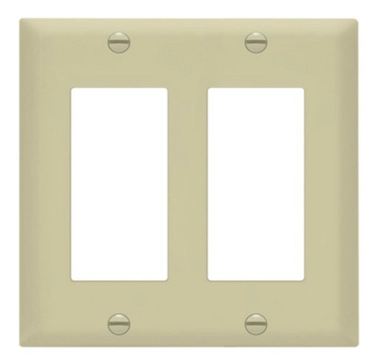 Enerlites Mid-Size 2-Gang Decorator/GFCI Wall Plate Ivory 8832M-I