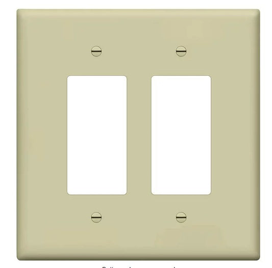 Enerlites Over-Sized 2-Gang Decorator/GFCI Wall Plate Ivory 8832O-I