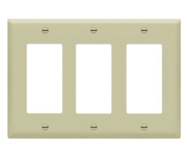 Enerlites Standard 3-Gang Decorator/GFCI Wall Plate Ivory 8833-I