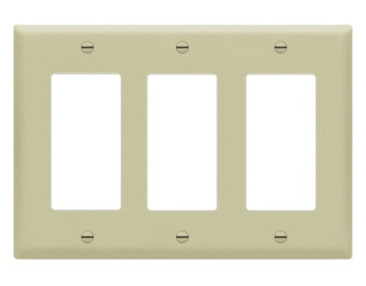 Enerlites Mid-Size 3-Gang Decorator/GFCI Wall Plate Ivory 8833M-I