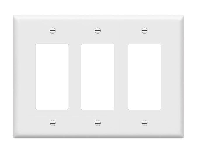 Enerlites Mid-Size 3-Gang Decorator/GFCI Wall Plate White 8833M-W