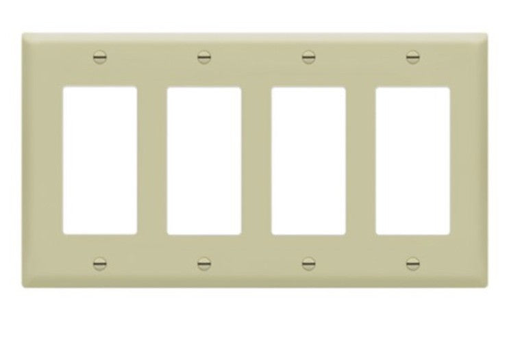 Enerlites Standard 4-Gang Decorator/GFCI Wall Plate Ivory 8834-I