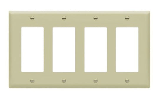 Enerlites Mid-Size 4-Gang Decorator/GFCI Wall Plate Ivory 8834M-I