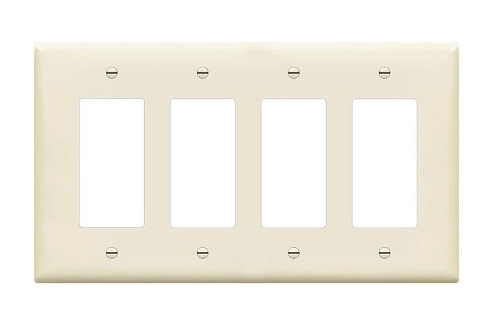 Enerlites Mid-Size 4-Gang Decorator/GFCI Wall Plate Light Almond 8834M-LA