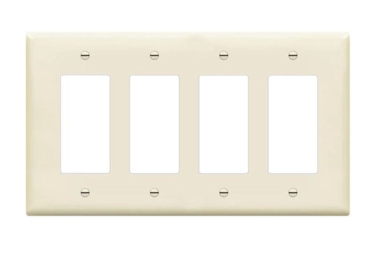 Enerlites Mid-Size 4-Gang Decorator/GFCI Wall Plate Light Almond 8834M-LA