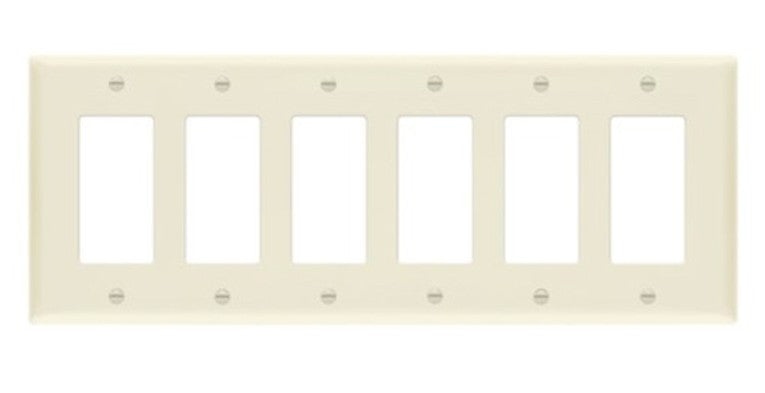 Enerlites Standard 6-Gang Decorator/GFCI Wall Plate Light Almond 8836-LA