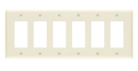 Enerlites Standard 6-Gang Decorator/GFCI Wall Plate Light Almond 8836-LA
