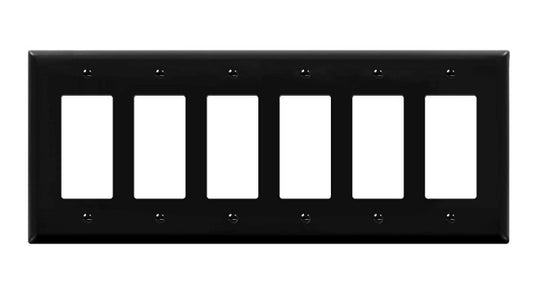 Enerlites Mid-Size 6-Gang Decorator/GFCI Wall Plate Gy 8836M-GY