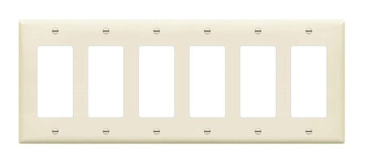 Enerlites Mid-Size 6-Gang Decorator/GFCI Wall Plate Light Almond 8836M-LA