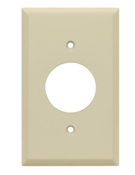 Enerlites Standard 1-Gang Single Receptacle 1.406" Dia. Hole Wall Plate Ivory 8851-I