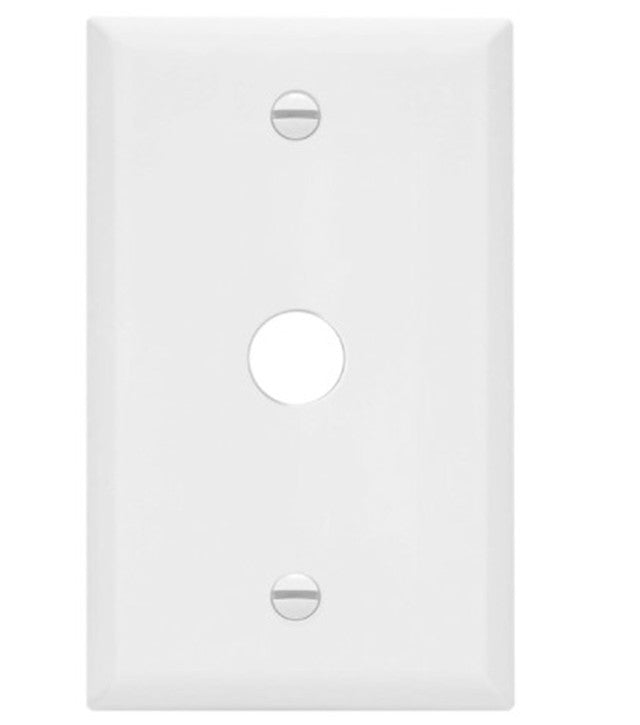 Enerlites Standard 1-Gang Single Receptacle 0.625" Dia. Hole Wall Plate White 8861-W