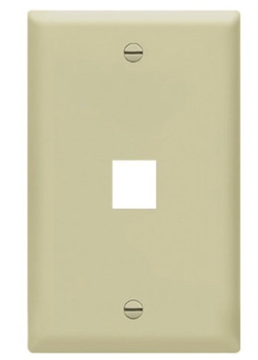 Enerlites Multimedia Face Plate 1-Gang 1-Port Plate Ivory 8871-I