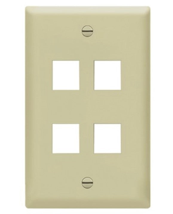 Enerlites Multimedia Face Plate 1-Gang 4-Port Plate Ivory 8874-I