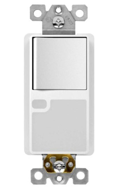 Enerlites Resi Decorator Guide Light Switch Single Pole 120V White 91150-GL-W