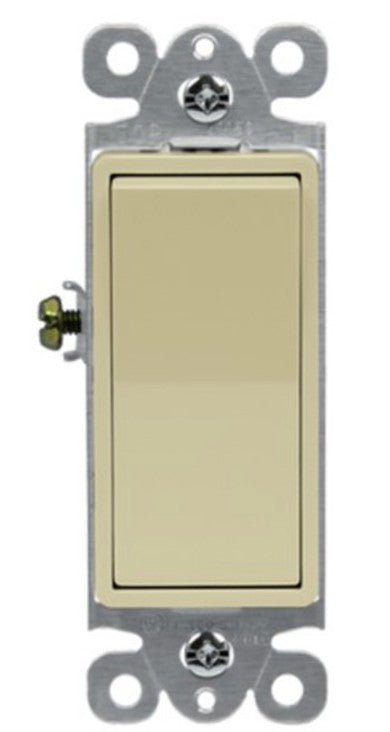 Enerlites Resi Decorator Switch Quiet Lighted 15A Single Pole 120-277V Ivory 91160-I
