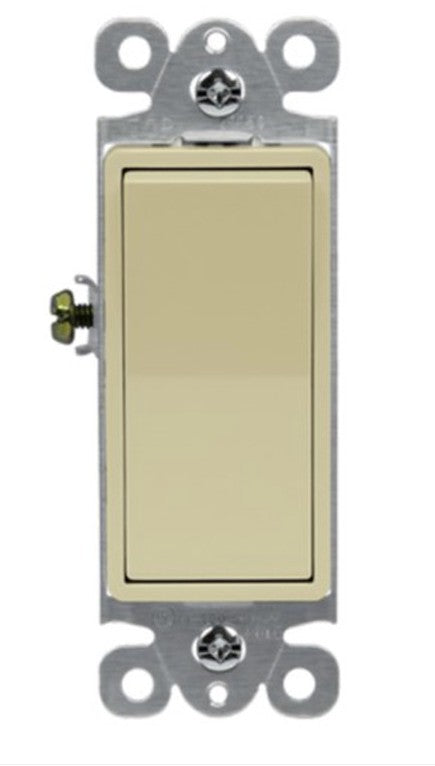 Enerlites Comm Decorator Switch 15A Single Pole 120/277V Ivory 91245-I