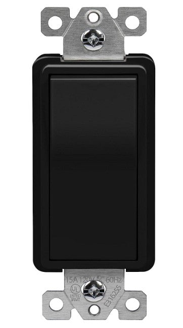 Enerlites Resi Decorator Switch 15A 4W 120-277V Black 94150-BK