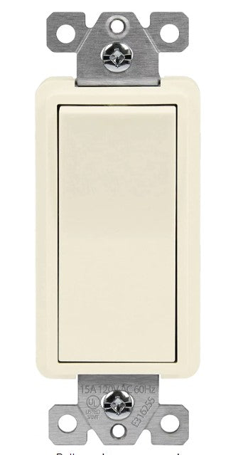 Enerlites Resi Decorator Switch 15A 4W 120-277V Light Almond 94150-LA