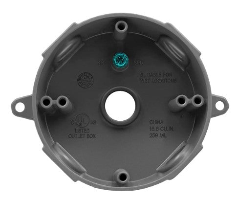 Enerlites 1/2" 5 Holes Round 4" Box Gy EN4550