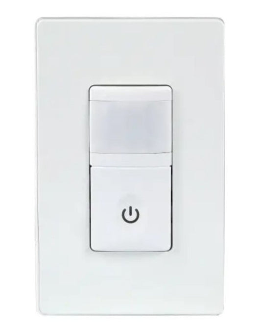 Enerlites In Wall Pir VAC Sensor Single Pole 120V White HMVS-W