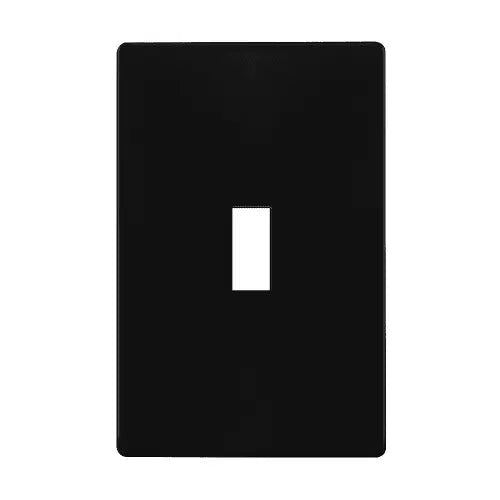 Enerlites Standard Snap In Screwless 1-Gang Antimicrobial Toggle Wall Plate Black SI8811A-BK