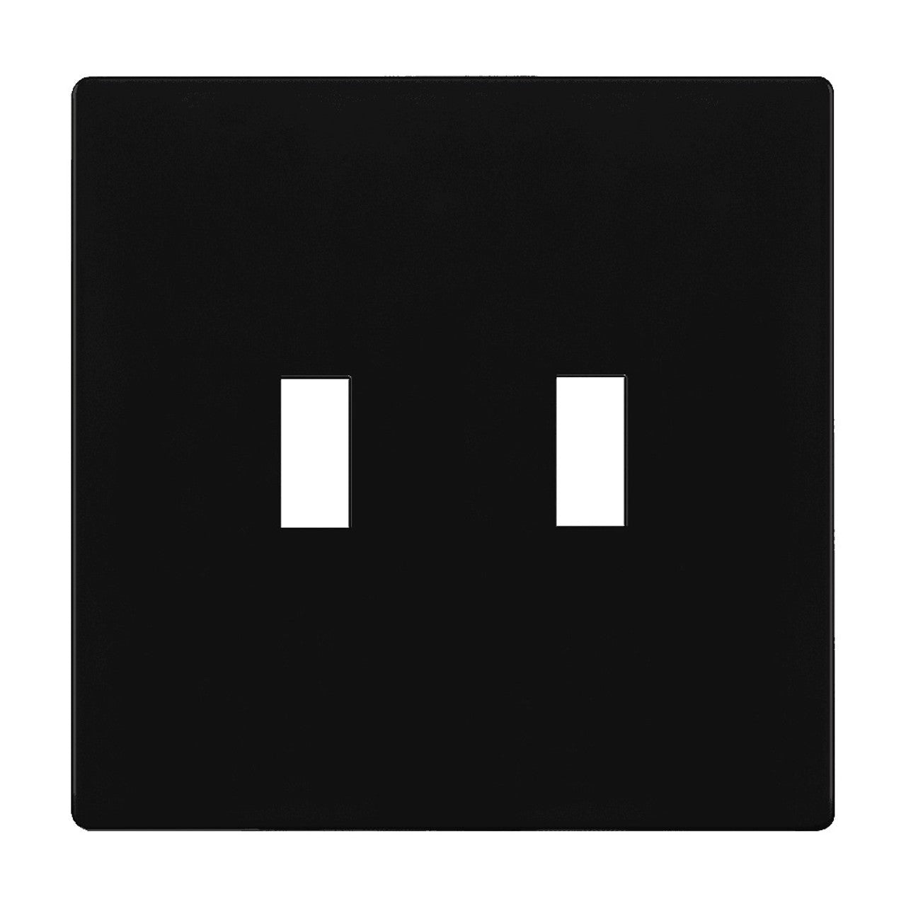 Enerlites Standard Snap In Screwless 2-Gang Antimicrobial Toggle Wall Plate Black SI8812A-BK