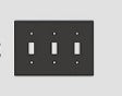 Enerlites Standard Snap In Screwless 3-Gang Toggle Wall Plate Black SI8813-BK