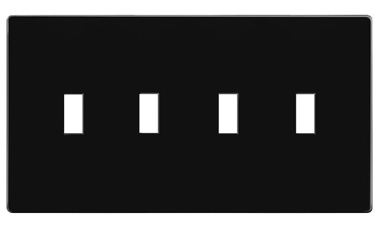 Enerlites Standard Snap In Screwless 4-Gang Toggle Wall Plate Gy SI8814-GY