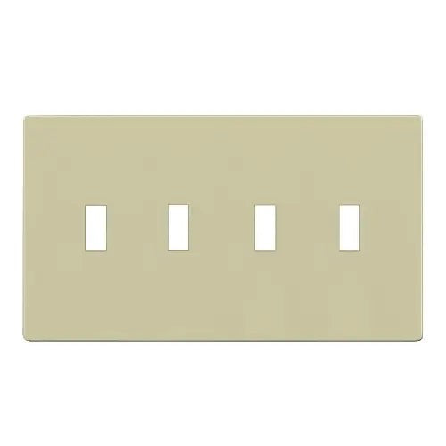 Enerlites Standard Snap In Screwless 4-Gang Toggle Wall Plate Ivory SI8814-I