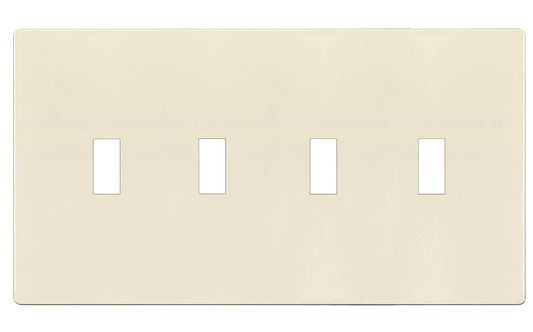 Enerlites Standard Snap In Screwless 4-Gang Toggle Wall Plate Light Almond SI8814-LA