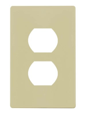 Enerlites Standard Snap In Screwless 1-Gang Duplex Wall Plate Ivory SI8821-I