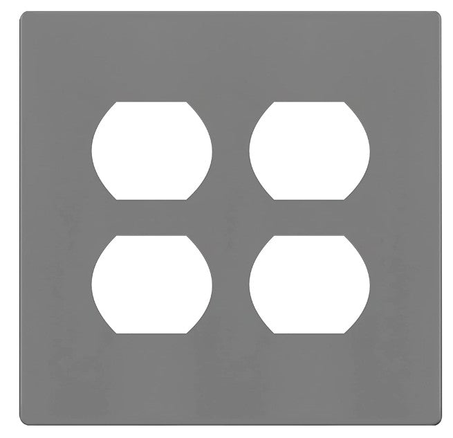 Enerlites Standard Snap In Screwless 2-Gang Duplex Wall Plate Gy SI8822-GY